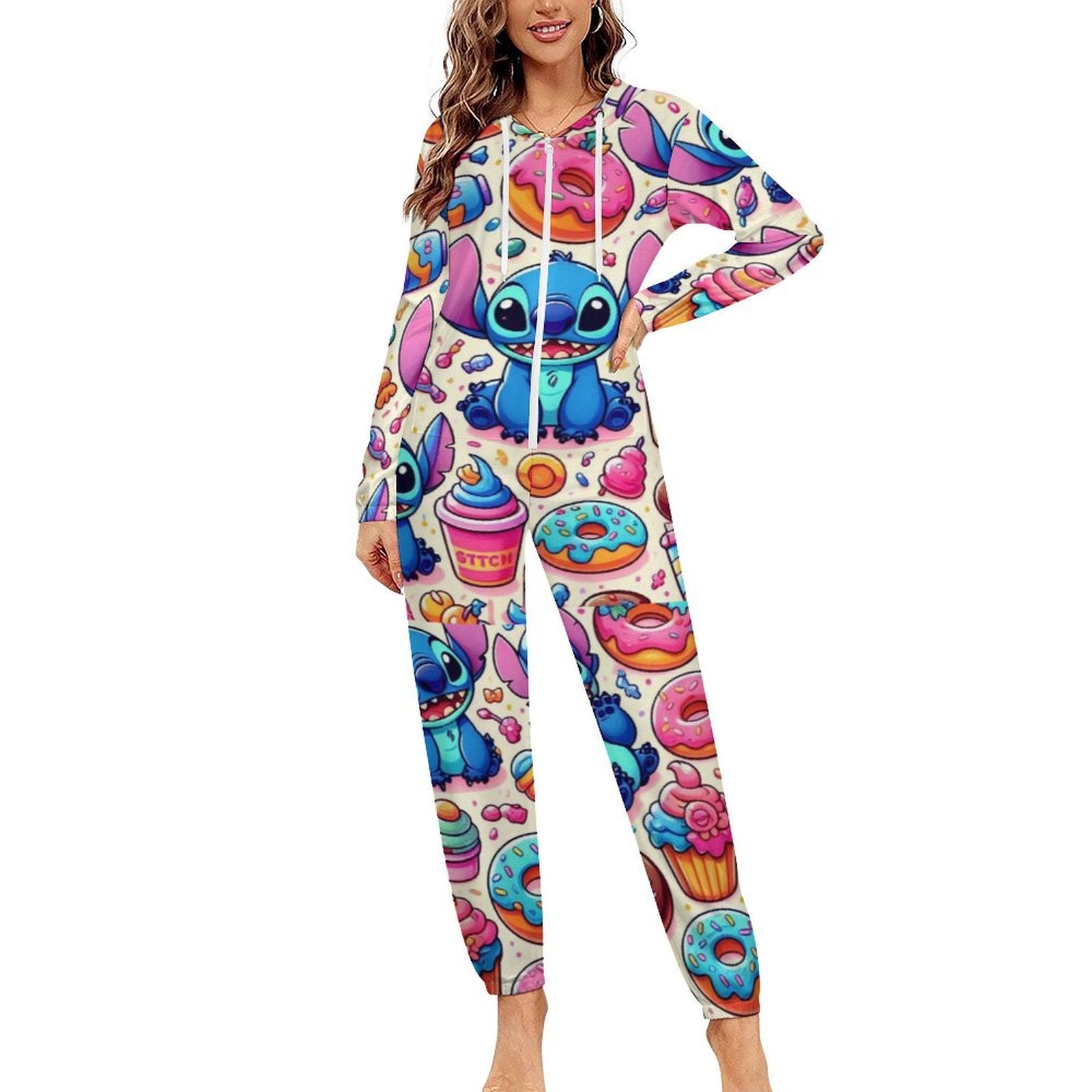 Zip-Up Hooded LStitch pajamas