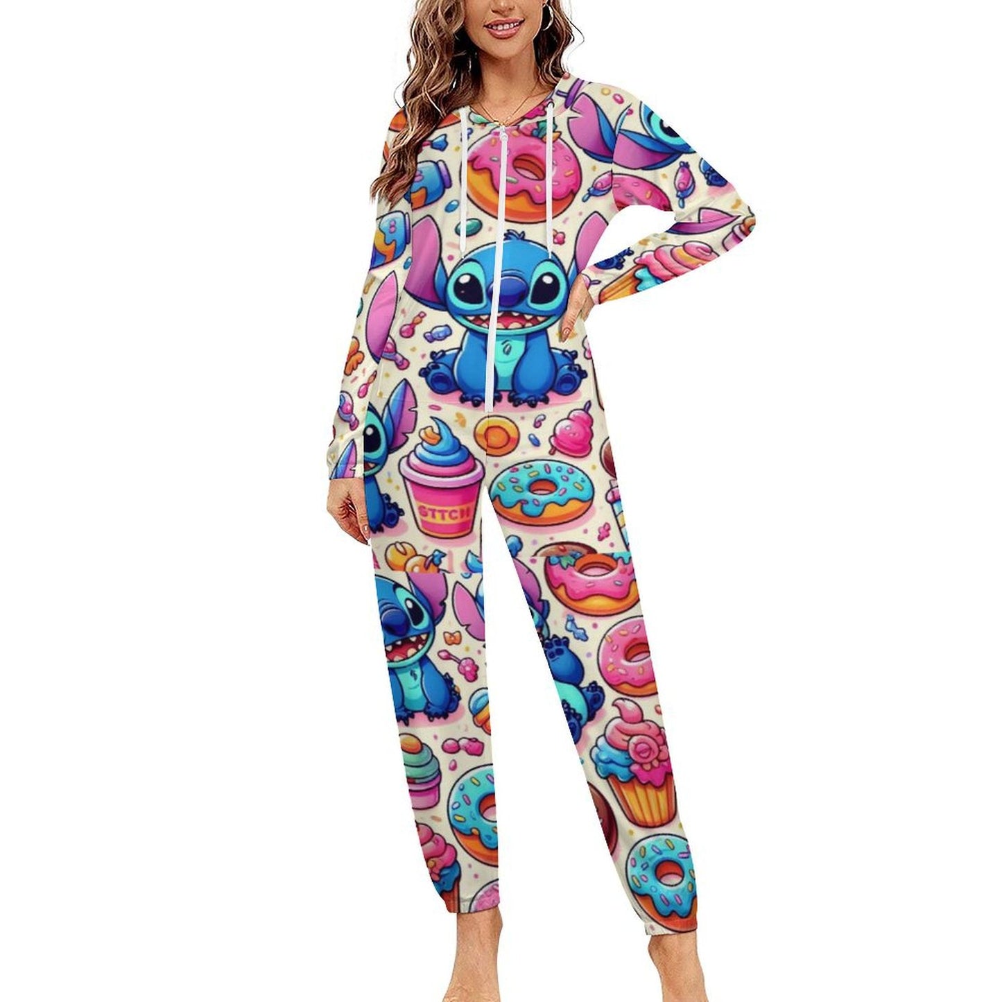 Zip-Up Hooded LStitch pajamas