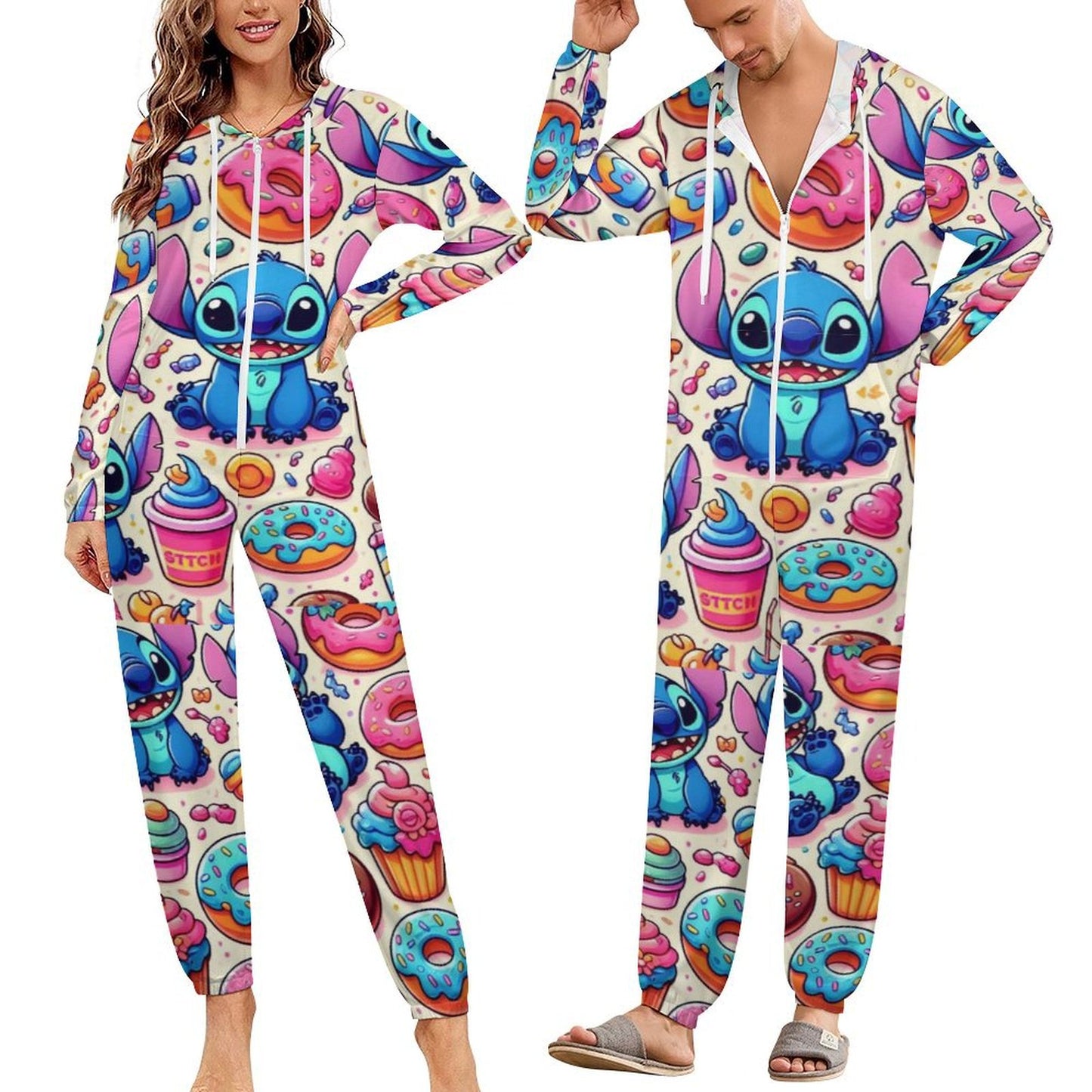 Zip-Up Hooded LStitch pajamas