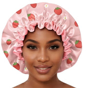 Blush Strawberry reversible satin bonnet pattern
